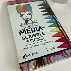 Dina Wakley Media Scribble Sticks Set 1 – 12 Water-Soluble Pigment Sticks