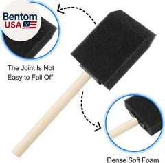 24 Pcs Foam Paint Brushes, Wood Handle Sponge Brushes for Painting, Staining, Va