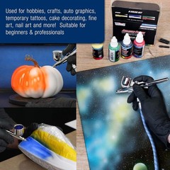 Versatile Airbrush Kit: Cool Runner II with Compressor, 3 Airbrushes & Paints