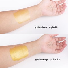 MEICOLY Metallic Gold Face Paint, 0.7 Oz Powder With 2.1 Oz Makeup Mixing Liq…