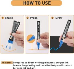 8 Pack Tire Paint Markers Car Tire Lettering Oil Based Waterproof Markers