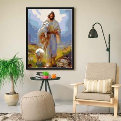 Jesus Paint by Numbers for Adults – Christian Paint by Numbers Kits on Canvas fo