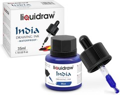 Liquidraw Waterproof Coloured Drawing Ink with Dropper | 10 x 35 ml Bottles