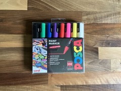 Uni Posca PC-5M Paint Marker 8 Standard Colours Bullet Tip 1.8-2.5mm Medium New