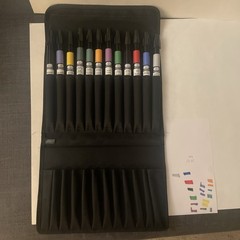 the Original Chartpak Tri-Nib, 12 Assorted Colors in black carrying case.see pic