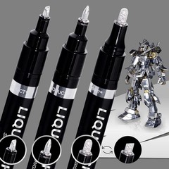 3PK Liquid Chrome Markers Set, Permanent Mirror Pens for Plastic, Metal, Art