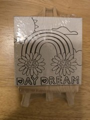 Arts & Crafts: Daydream Rainbow Mini Canvas & Easel Set. Kid or adult Painting