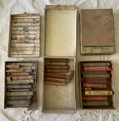 Vintage French Job Lot Rembrandt Le Franc Pastels Chalk Used and Unused Boxed