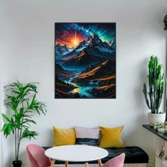 Mountain Paint By Numbers Kit For Adults Beginner Colourful Landscape Paint B…