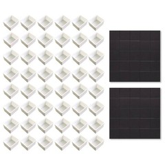48Pcs Empty Watercolor Half Pans with Magnetic Strip White Plastic Palette NEW