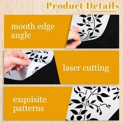 Large Vine Stencils for Painting on Wood Wall, 10.2 inches x 7 inches, White
