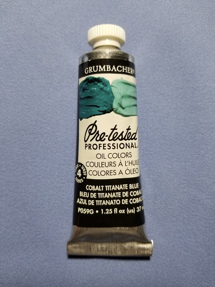Grumbacher Pre-tested Cobalt Titanate Blue Professional Oil Color 1.25 oz 37 ml