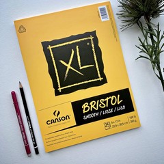 Canson XL Series Bristol Paper, Smooth, Foldover Pad, 9×12 inches, 25 Sheets (10