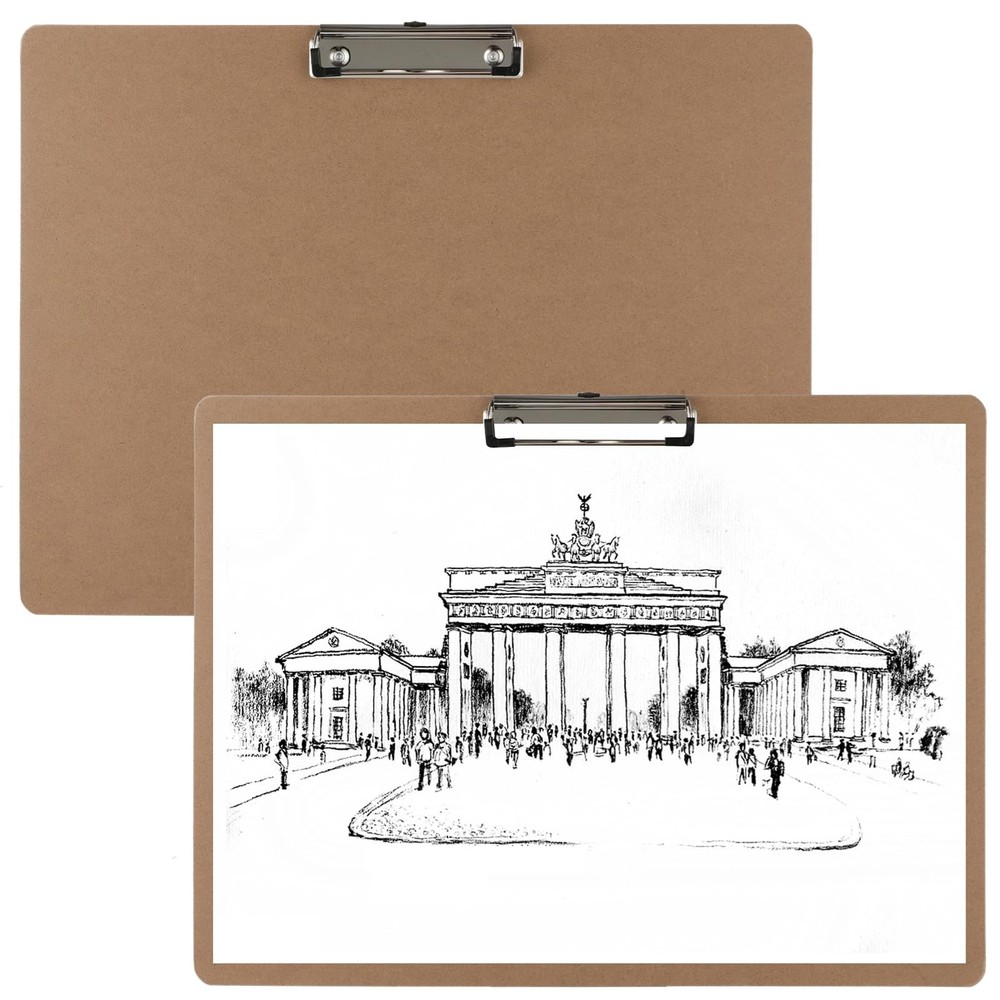2PCS Extra Large A3 Horizontal Clipboard, 13” x 17” Wooden Low Profile Clip…