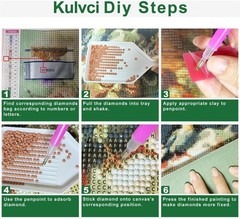 Kulvci Cross Flower Diamond Art Painting Kits for 12×12 inches, Multicolor
