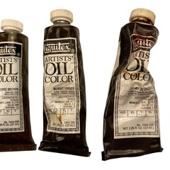 Vintage Liquitex Artist’s Oil Color Paint Alizarine Crimson Van Dyke Burnt Umber