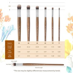 Paint Brush Set 6Pcs Natural Badger Hair Dome Blending Mop – Versatile for Oil