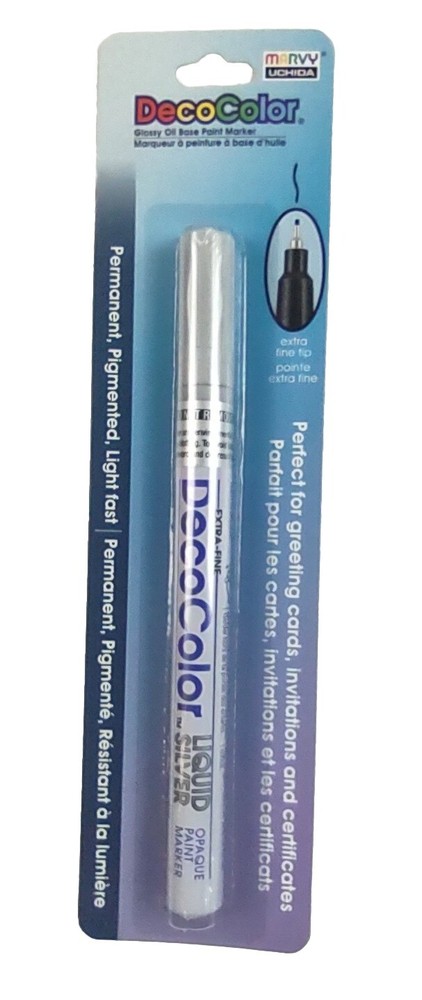 Marvy Uchida DecoColor Opaque Paint Marker X-Fine Silver Office School Crafts