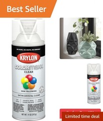 Krylon 11oz Satin Crystal Clear Finish – Fast Drying Indoor/Outdoor Spray Paint