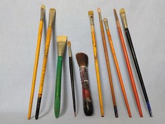 Vintage Paint Brushes Lot of 10 Various Sizes #6