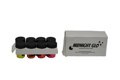 Midnight Glo UV Reactive Acrylic Paint Set 8 Neon Colors 0.75oz Craft DIY USA