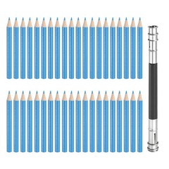 50Pcs Mini Colored Pencils 3.5 Inch Coloring Pencils with Extender, Sky Blue