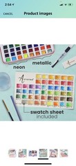 New Artistro Watercolor Paint Set, 48 Vivid Colors in Portable Box With Paper