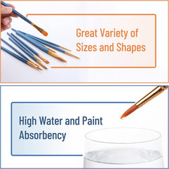 – Acrylic Paint Brushes Set, 10 Pack, round & Pointed Tip | Nylon Hair Artist…