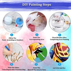Colorful Giraffe Paint by Numbers Kit for Adults Beginner & Kids Ages 8-12,An…