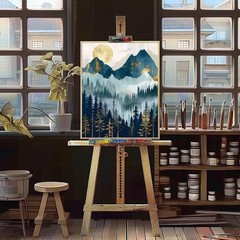 Paint by Numbers Kit for Adults – Abstract Forest DIY Adult Paint by Number Kit