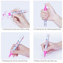 5 Waterproof Permanent Red Paint Marker Pen For Car Tyre Tire Tread Rubber Metal