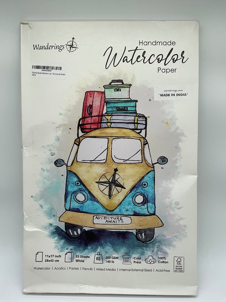 Wanderings Handmade Watercolor Paper Pad 11 x 17 25 Sheets 300 GSM New