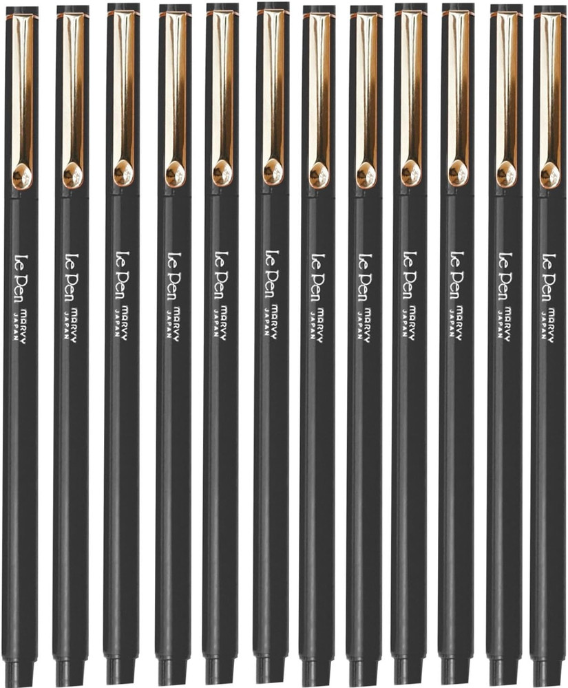 MARVY UCHIDA – LE PEN Black Pens, 12 Pack, 4300 Series