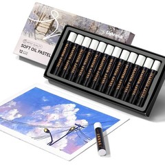 LIGHTWISH White Oil Pastels – 1 Count (Pack of 1), Color(12 Sticks)