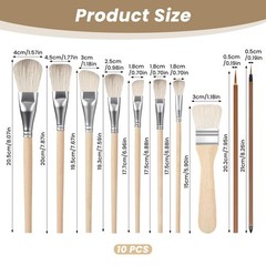10PCS Pottery Glaze Brushes, Goat Hair Mop Blending Brush Set, Ceramic Brush…