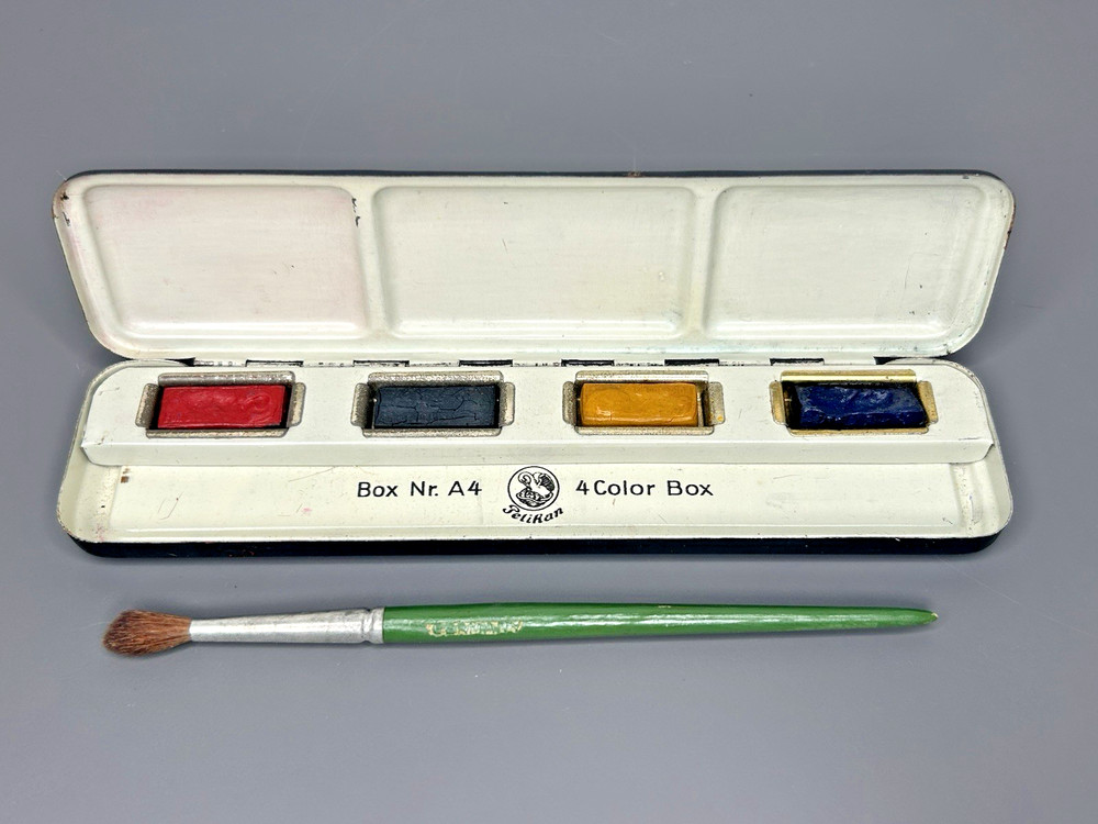 Vintage Pelikan Watercolor Paint Box 4 Colors Favor, Ruhl & Co Made in Germany