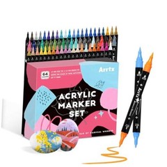 Paint Markers Paint Pens Colors Acrylic Paint Pens Dual-Tip for Rock 64