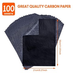 psler 100 Sheets Carbon Paper Sheets, Transfer A4 (100 Sheet), Black
