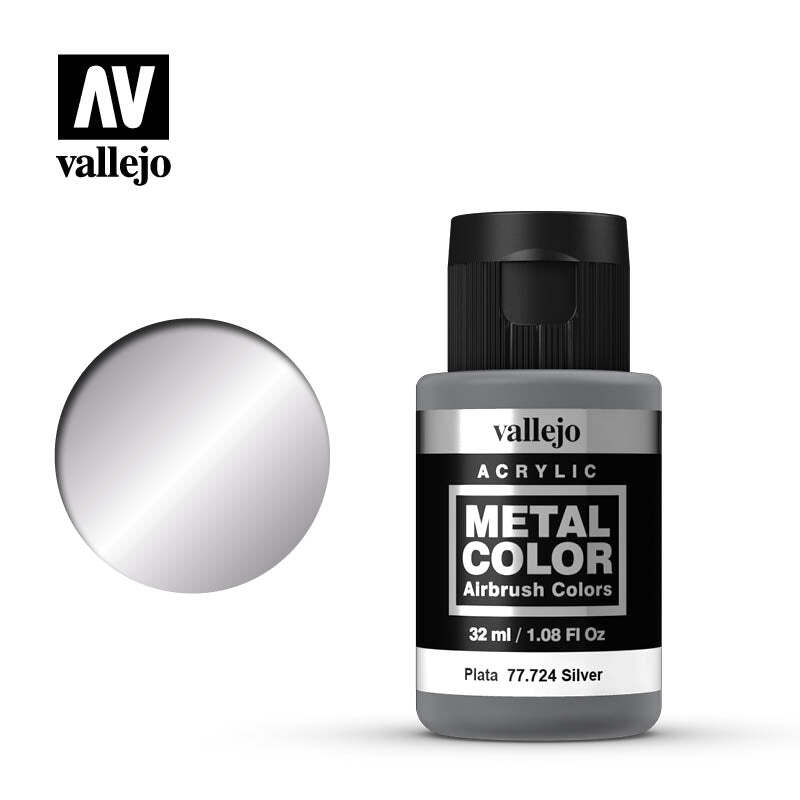 Vallejo 77724 Metal Color Silver Acrylic Paint 35ml – US