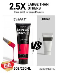 JusArt Red Acrylic Paint 8.45oz