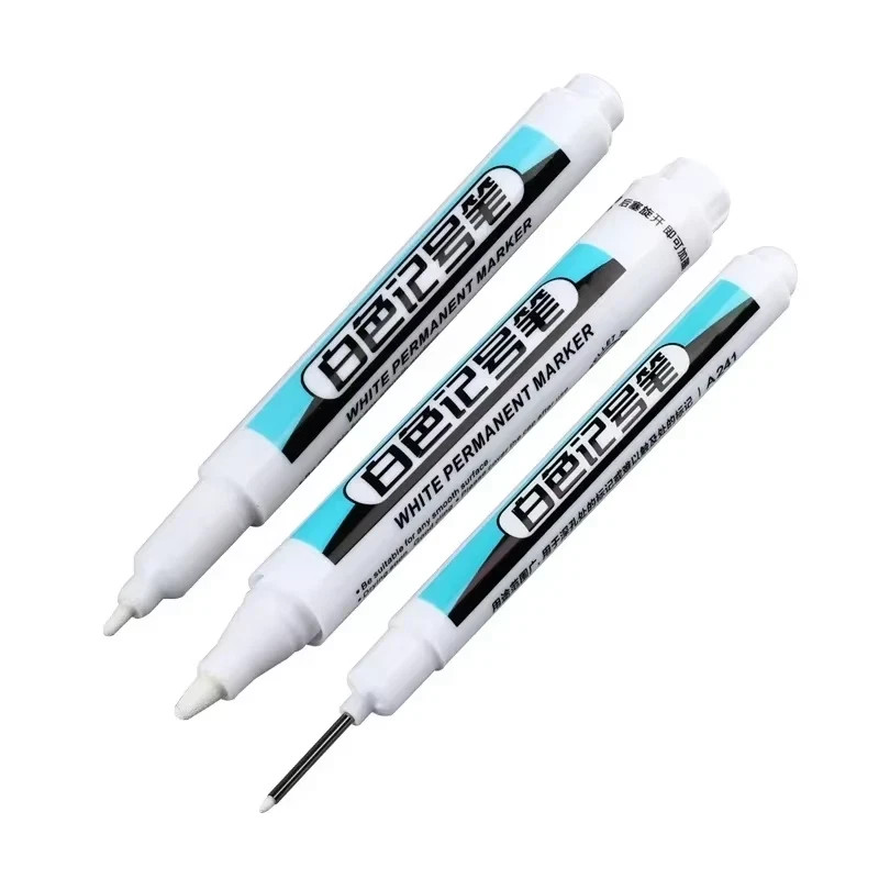 1/3PCS White Permanent Marker Pens 0.7/1.0/2.5mm Paint for Art Crafts