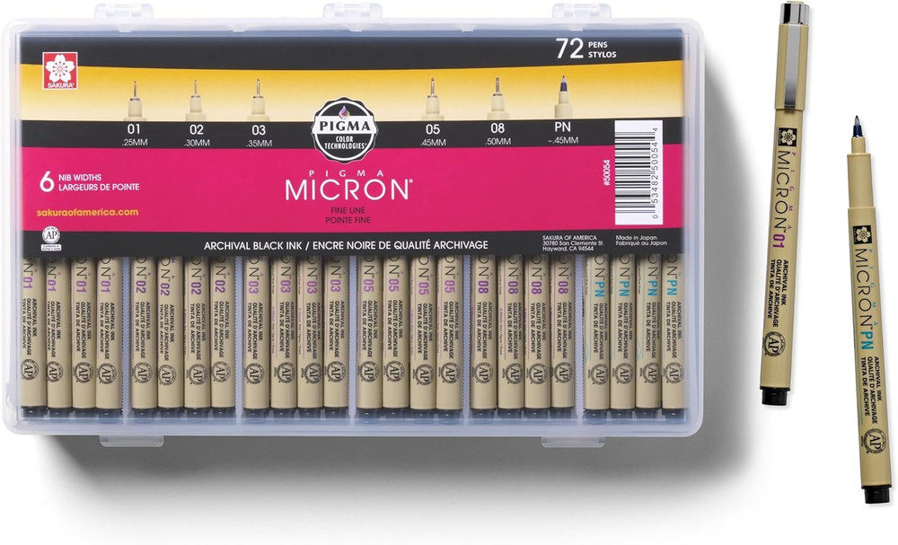 SAKURA Pigma Micron Fineliner Pens – Archival Black Ink Pens – Pens for Writing,
