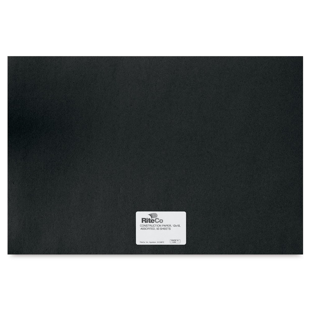 24506 Black Construction Paper 12×18 Inch Art Craft Drawing Classroom Supply