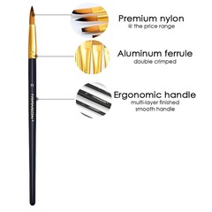 Transon Art Painting Brush Assorted Set of 12 for Acrylic Watercolor Gouache …