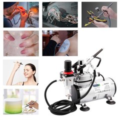 Airbrush Kit With Compressor AS18-2K Basic Start Kit With Air Hose, Cleaning …