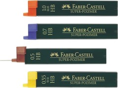 Faber-Castell 0.5mm Super-Polymer Fineline Lead – 12 Refillable Graphite Units