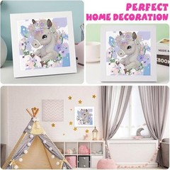 Horse Diamond Art Painting Kits for Kids with Frame,Animal Diamond Art CC298