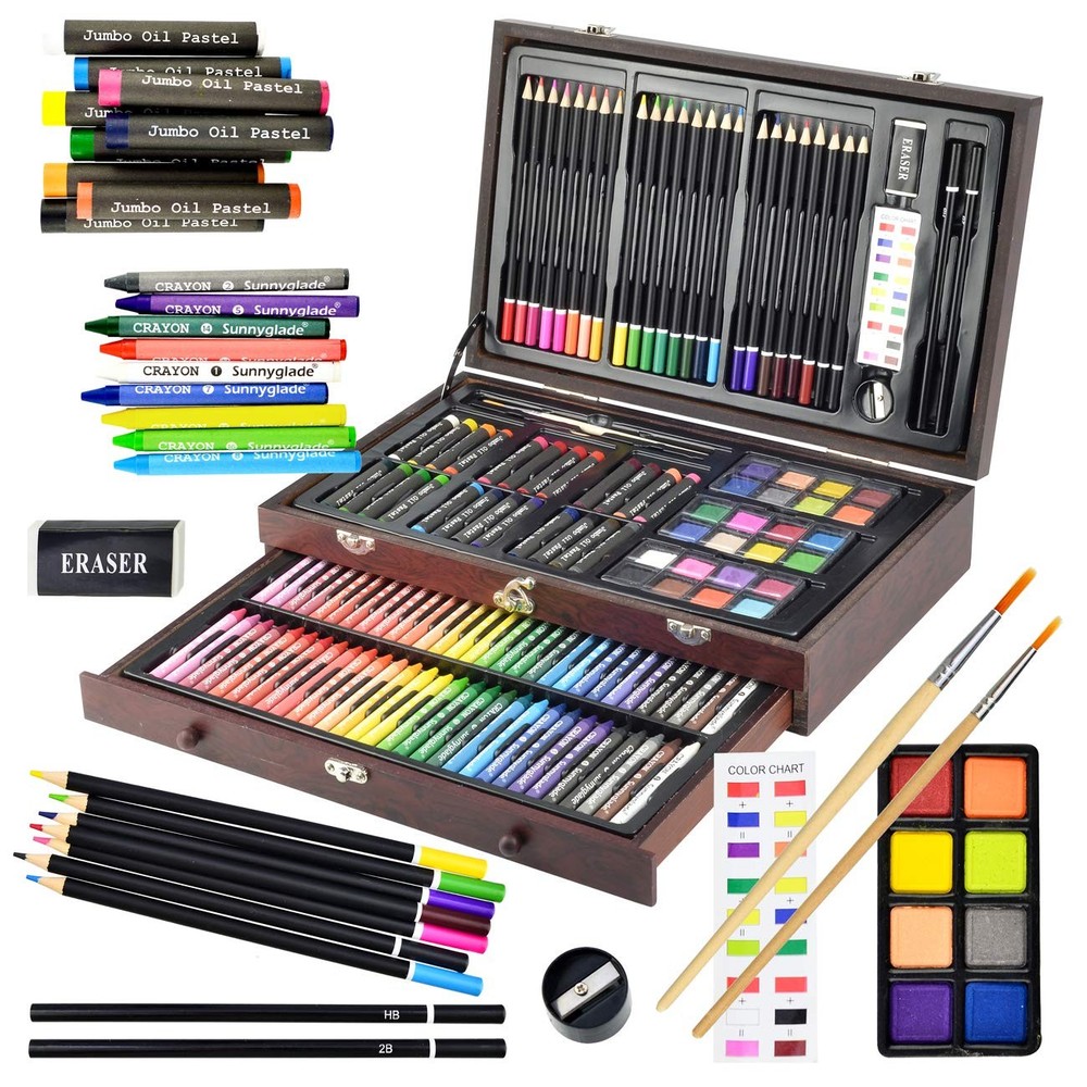 Sunnyglade 145 Piece Deluxe Art Set, 145 Count (Pack of 1), multi-color
