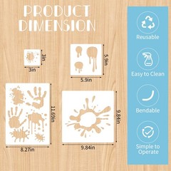 22 Pcs Graffiti Stencils with 10 inches x 10 inches, semi-transparent