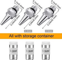 10PCS Airbrush Replacement Parts Kit 0.2mm/0.3mm/0.5mm – Nozzles, Needles & C…